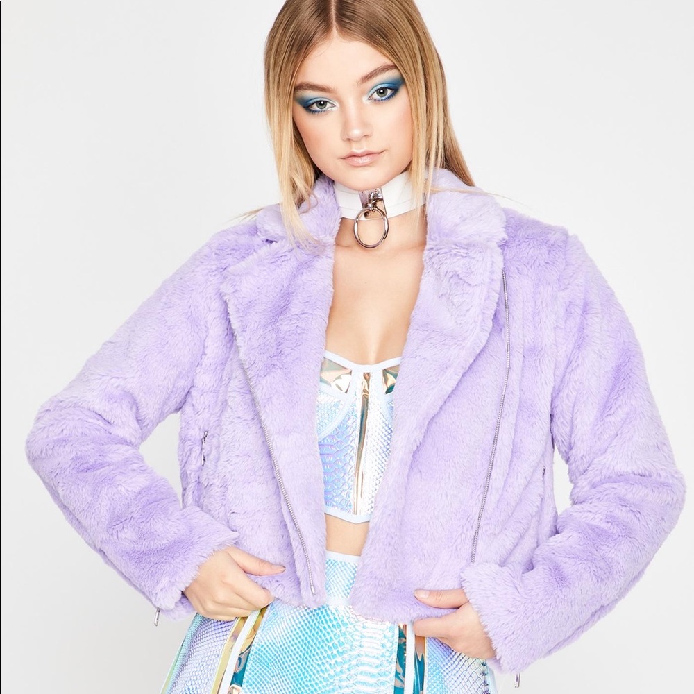 Pixie Stay Posted Faux Fur Jacket